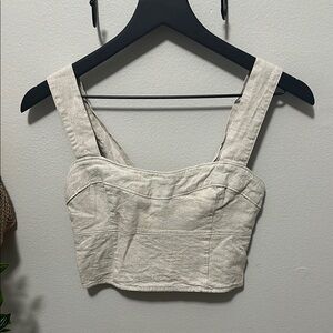 Abercrombie Cropped Linen Blend Corset Top